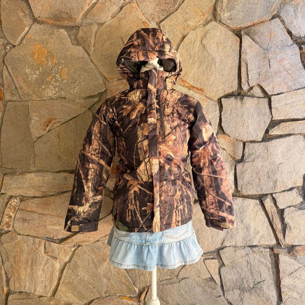 Columbia Youth Timberwolf Realtree Camouflage Hooded Hunting Jacket Size M